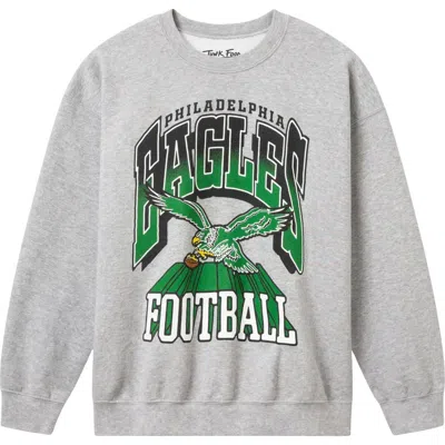 Junk Food Eagles All Pro Crewneck Sweatshirt In Heather Grey