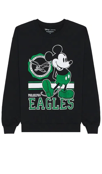 Junk Food Eagles Mickey Crewneck In Black