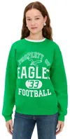 Junk Food Eagles Property Crew Fleece Irish Green In Green