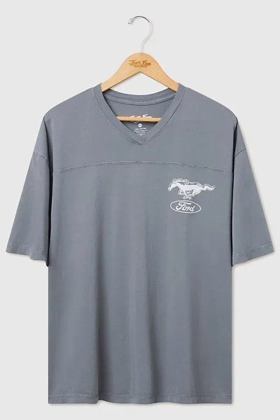 Junk Food Ford Mustang Jersey Tee In Deep Indigo, Women's At Urban Outfitters In Gray