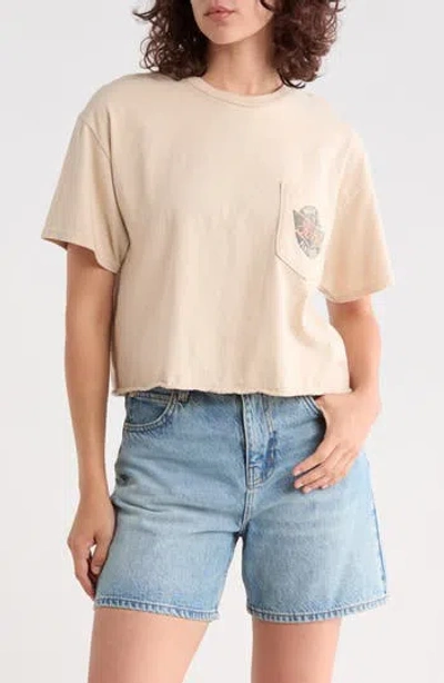 Junk Food Ford Pocket Flathead Crop Cotton T-shirt In Neutral