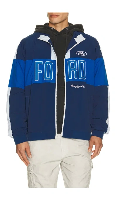 Junk Food Ford Windbreaker Jacket In Blue