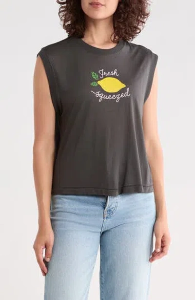 Junk Food Fresh Squeezed Lemon Muscle Tee In Gray