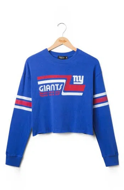 Junk Food Giants Graphic Retro Cropped Sweatshirt In Blue