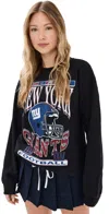 Junk Food Giants Helmet Fleamarket Crew Sweatshirt Black In Black