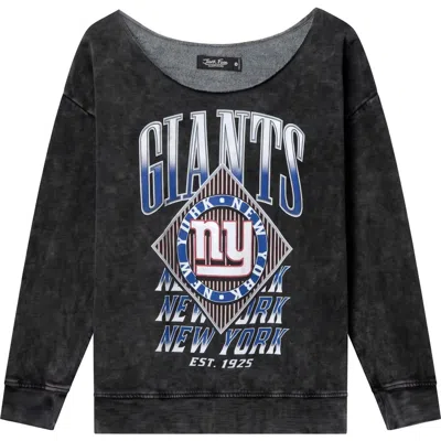 Junk Food Giants Off The Shoulder Cropped Sweatshirt In Black