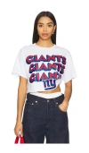 Junk Food Giants Repeat Glitter Crop Tee In White