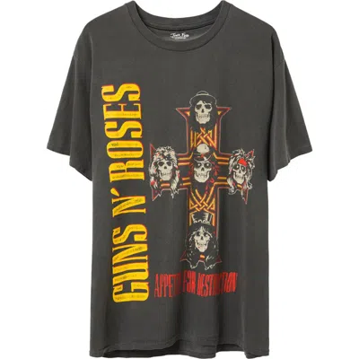 Junk Food Gnr Cross Cotton Graphic T-shirt In Vintage Black