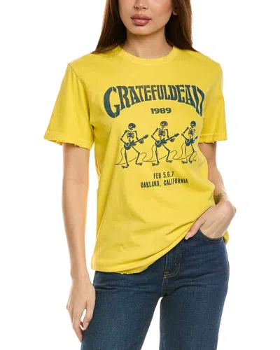 Junk Food Grateful Dead Guitar Skeletons T-shirt In Yellow