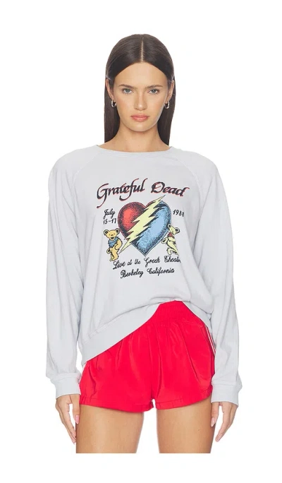 Junk Food Grateful Dead Live 1988 Raglan Crew Fleece Sweatshirt In White