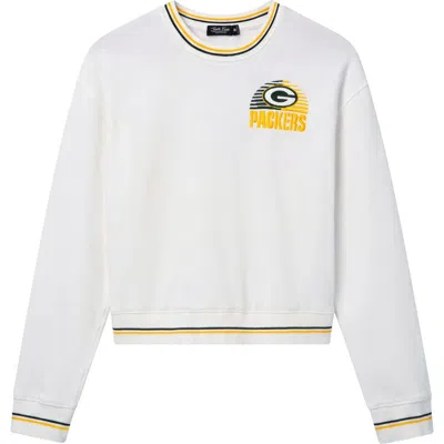 Junk Food Green Bay Packers Cropped Graphic Sweatshirt In Vintage White