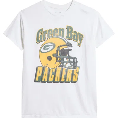 Junk Food Green Bay Packers Helmet Cotton Graphic T-shirt In White