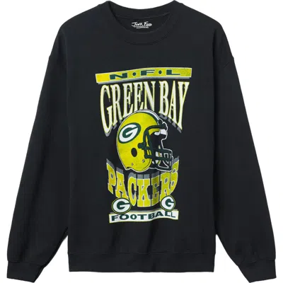 Junk Food Greenbay Packers Cotton Blend Crewneck Sweatshirt In True Black