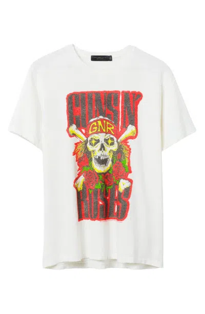Junk Food Guns N' Roses North American Tour Cotton Graphic T-shirt In Vintage White