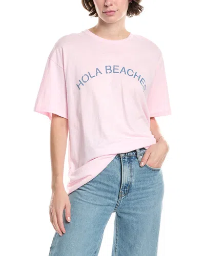 Junk Food Hola Beaches T-shirt In Pink
