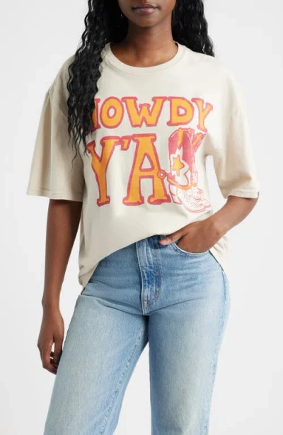 Junk Food Howdy Y'all Cotton Graphic T-shirt In Brown