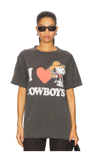 Junk Food I Love Cowboy Snoopy Tee In Black