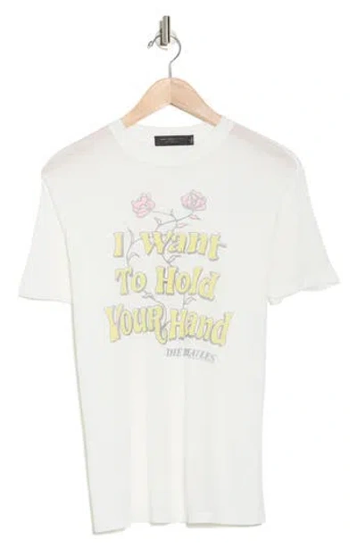 Junk Food I Want To Hold Your Hand Graphic T-shirt In White