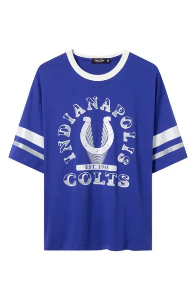 Junk Food Indianapolis Colts Glitter Boxy Ringer Graphic T-shirt In Liberty