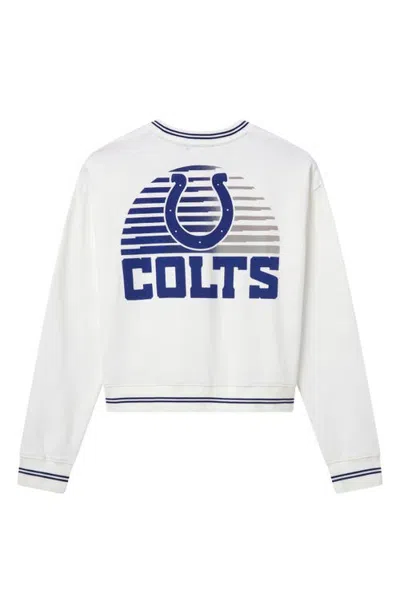 Junk Food Indianapolis Colts Graphic Cropped Sweatshirt In Vintage White