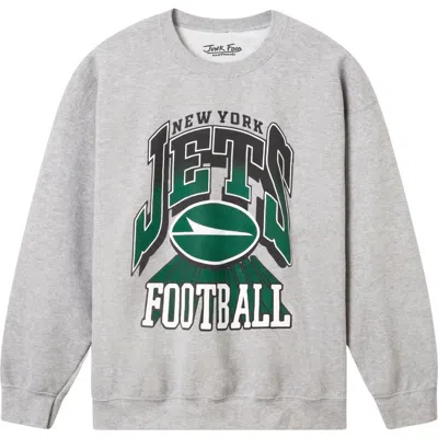 Junk Food Jets All Pro Crewneck Sweatshirt In Heather Grey