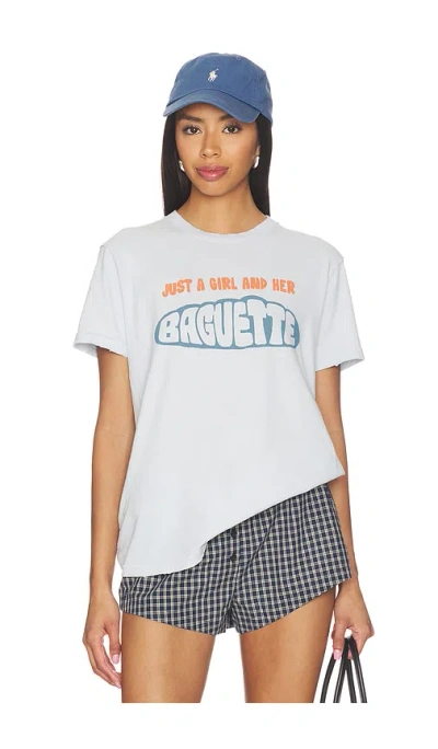 Junk Food Just A Girl And Her Baguette The Vintage Tee In White