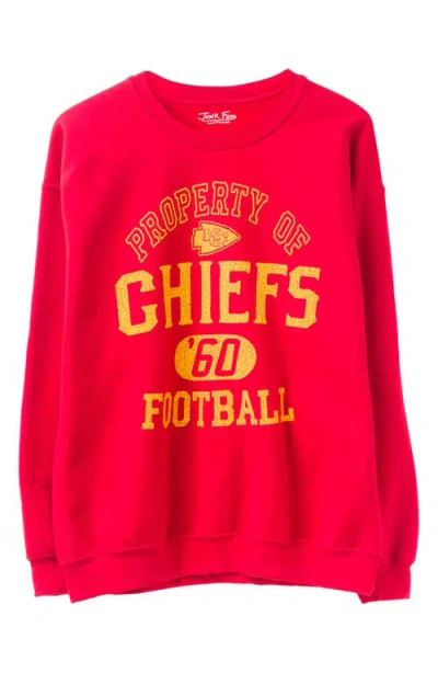 Junk Food Kansas City Chiefs Property Of Flea Market Crewneck Sweatshirt In Red