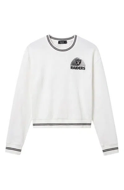 Junk Food Las Vegas Raiders Cropped Graphic Sweatshirt In Vintage White