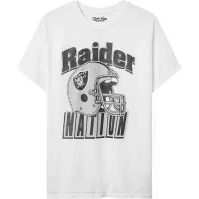 Junk Food Las Vegas Raiders Throwback Helmet Cotton Graphic T-shirt In White