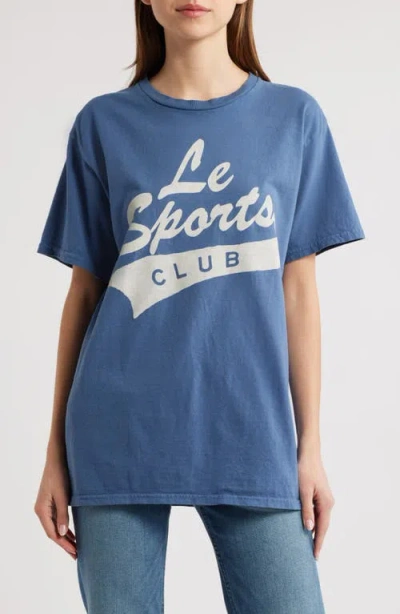 Junk Food Le Sports Club Cotton Graphic T-shirt In Deep Indigo