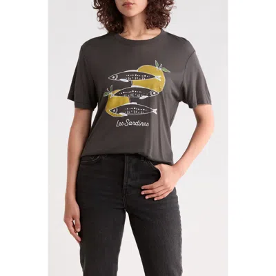 Junk Food Les Sardines Graphic T-shirt In Gray
