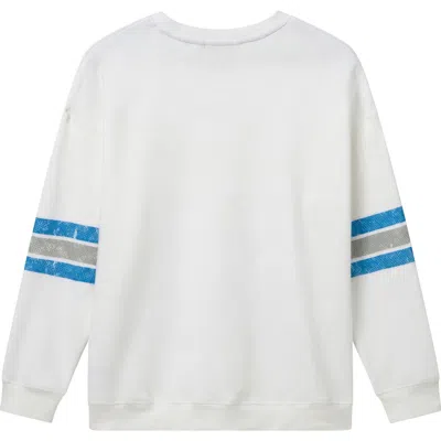 Junk Food Lions Oversize Striped Sweatshirt In Vintage White