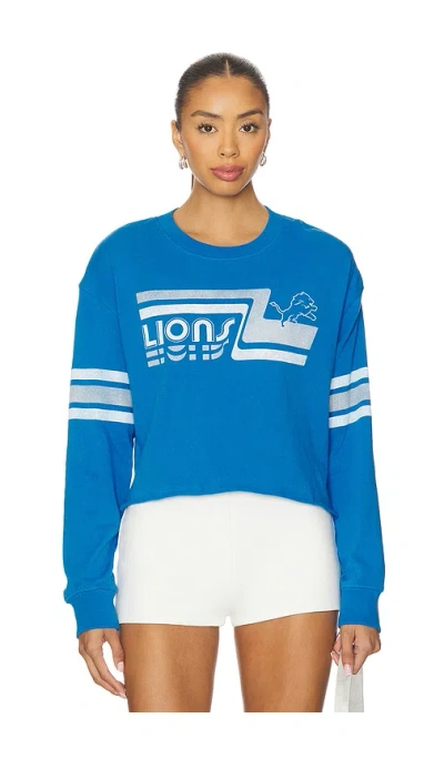 Junk Food Lions Retro Crop Sweatshirt In Lions Blue