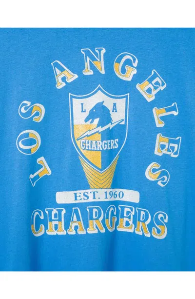 Junk Food Los Angeles Chargers Boxy Graphic Ringer T-shirt In Powder Blue
