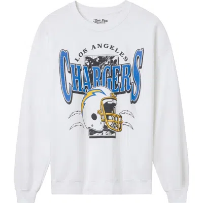 Junk Food Los Angeles Chargers Conversion Crewneck Sweatshirt In White
