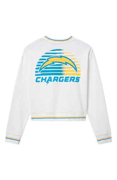 Junk Food Los Angeles Chargers Graphic Cropped Sweatshirt In Vintage White