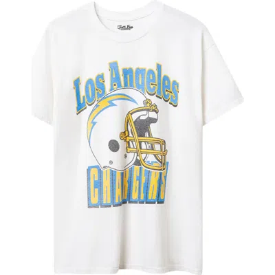 Junk Food Los Angeles Chargers Throwback Helmet Cotton Graphic T-shirt In White