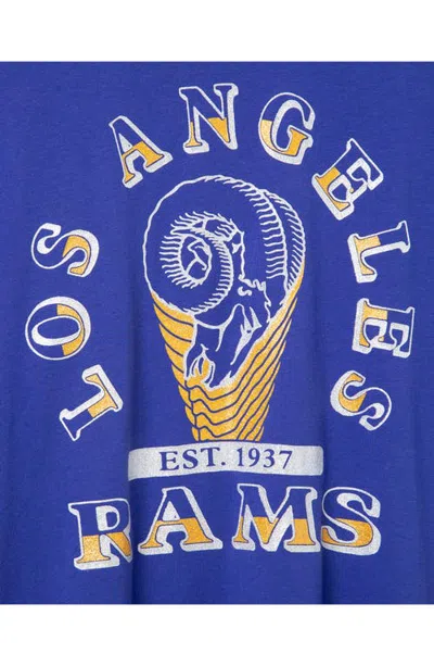 Junk Food Los Angeles Rams Glitter Graphic Boxy Ringer T-shirt In Liberty