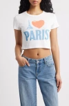 Junk Food Love Paris Cotton Graphic Baby Tee In White
