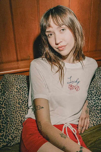 Junk Food Lucky Vintage Tissue Tee In Vintage White, Women's At Urban Outfitters In Neutral