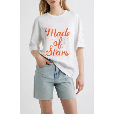 Junk Food Made Of Stars Graphic Cotton T-shirt In White