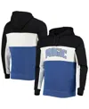Junk Food Men's Black, White Orlando Magic Wordmark Colorblock Fleece Pullover Hoodie In Black,white