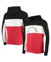 Junk Food Men's Black, White Toronto Raptors Wordmark Colorblock Fleece Pullover Hoodie In Black,white