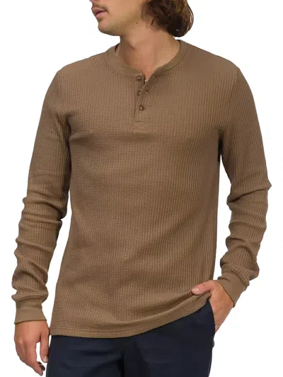 Junk Food Mens Knit Long Sleeve Henley Shirt In Brown