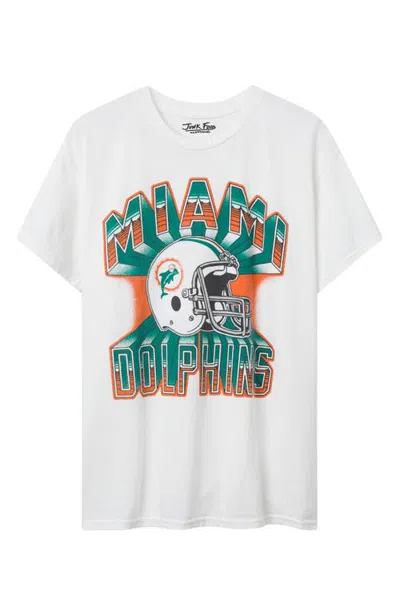Junk Food Miami Dolphins Cotton Graphic T-shirt In White