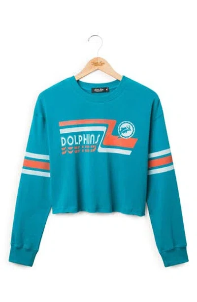 Junk Food Miami Dolphins Graphic Cropped Sweatshirt In Blue
