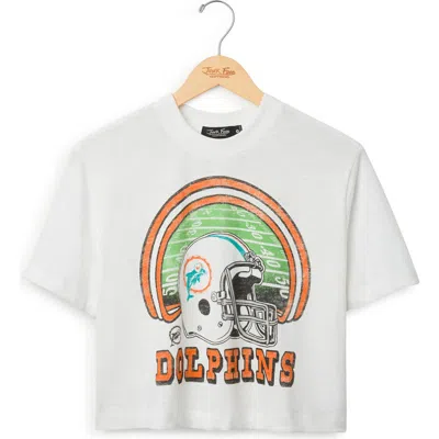Junk Food Miami Dolphins Graphic Cropped T-shirt In White