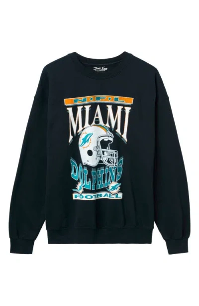 Junk Food Miami Dolphins Helmet Flea Market Crewneck Sweatshirt In Black