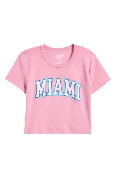 Junk Food Miami Location Cotton Graphic Baby Tee In Lilas Pink