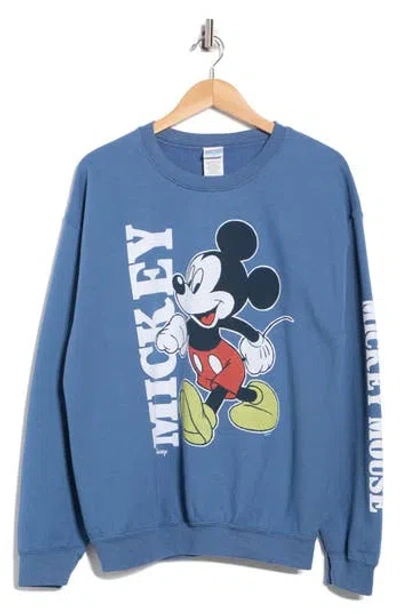Junk Food Mickey Mouse Crewneck Graphic Sweatshirt In Blue